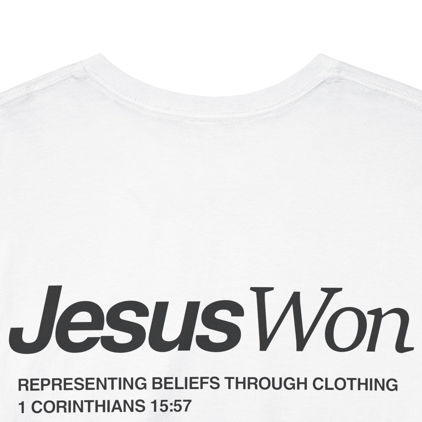 Jesus Won - 1 Corinthians 15:57 Tee - Lifted By Christ