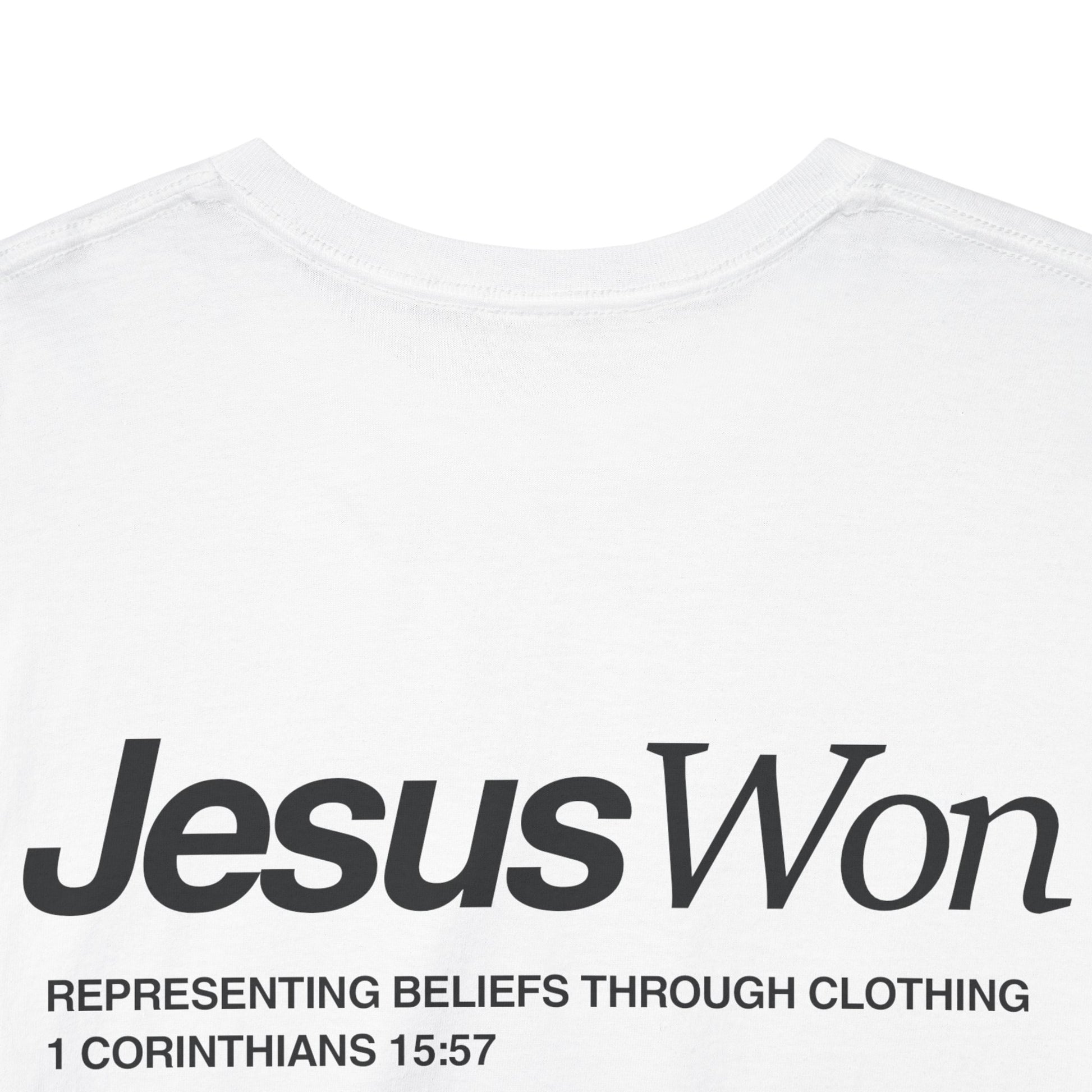 Jesus Won - 1 Corinthians 15:57 Tee - Lifted By Christ