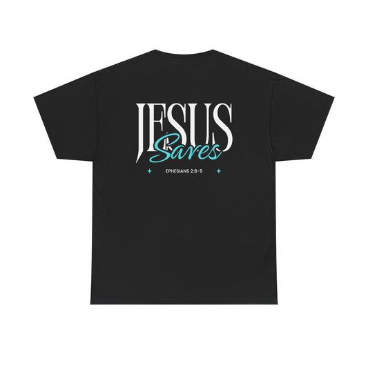 Ephesians 2:8-9 Heavyweight Cotton Tee - Lifted By Christ