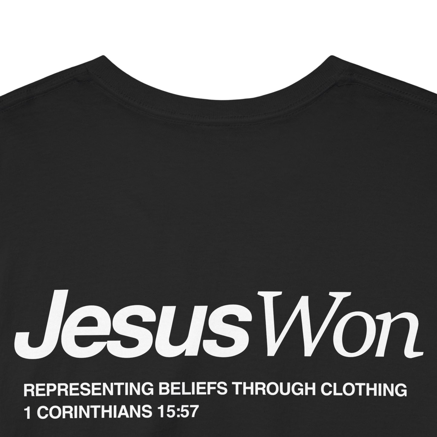 Jesus Won - 1 Corinthians 15:57 Tee - Lifted By Christ